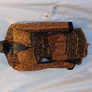 Periwinkle Vintage Animal Print 90s lightweight blazer, belted